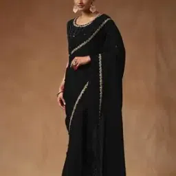 ri-wah Embellished Stone Work Tissue Saree -picture-49