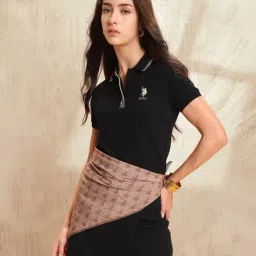 u.s. polo assn. Women Regular Fit Collar Polo T-Shirt image 1