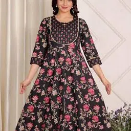 aramya Women Floral Print Anarkali Kurta-picture-39