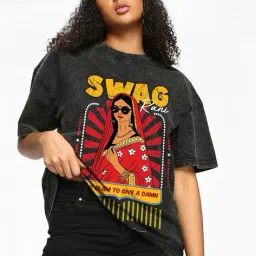 bewakoof Women Graphic Oversized Fit T-Shirt image 1
