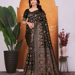 kanooda prints Women Woven Silk Saree image 1