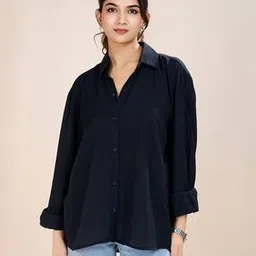 house of mira Women Spread-Collar Relaxed Fit Shirt-picture-49