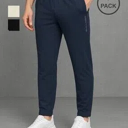 bullmer Men Pack of 3 Straight Track Pants with Elasticated Waist-picture-31