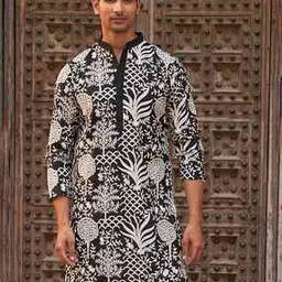 jompers Men Mandarin Collar Regular Fit Long Kurta-picture-33