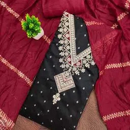 svaraa Women Embroidered 3-Piece Unstitched Dress Material-picture-27