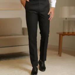 buda jeans co Men Slim Fit Flat-Front Trousers image 1