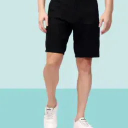 Men Regular Fit Flat-Front Denim Shorts-image-24