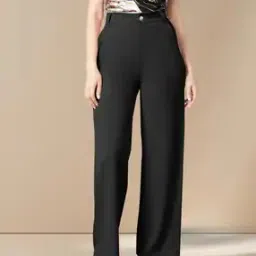 Women High Rise Relaxed Fit Pants-image-2
