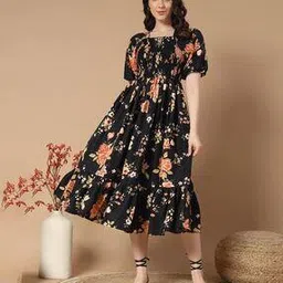 zwerlon x ag Women Floral Print Fit & Flare Dress-picture-25