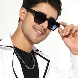 Men UV-Protected Wayfarers Sunglasses-Vibe-82714-S.BLK-BLU-image-7