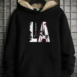 buda jeans co Men Typographic Print Hoodie with Full Sleeves image 1