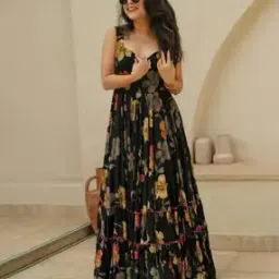 whatnot style Women Floral Print Gown Dress-picture-53