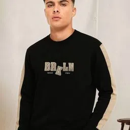 jump cuts Men Typographic Print Round-Neck Sweatshirt-picture-10