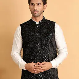 jompers Men Embellished Regular Fit Nehru Jacket image 1