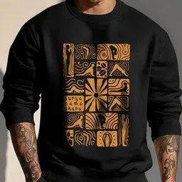 ausk Men Graphic Print Loose Fit Sweatshirt-picture-27