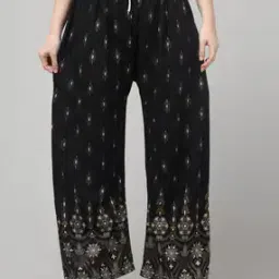 aura glam Women Floral Print Relaxed Fit Palazzos-picture-35