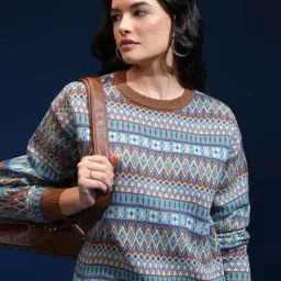 tokyo talkies Women Self-design Sweater Dress image 1