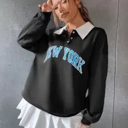 christy world x ag Women Typographic Print Oversized Fit Sweatshirt-picture-12