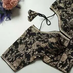 Women Floral Woven Back-Open Blouse -image-55
