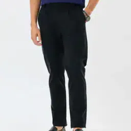 Men Mid Rise Straight Fit Trousers-image-1