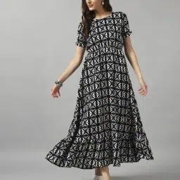 jash creation Women Printed Fit & Flare Dress image 1