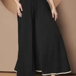 Women Flared Skirt with Lace Detail-image-43