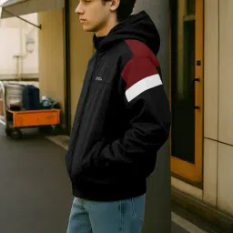 ftx Men Colourblock Regular Fit Hooded Jacket image 1