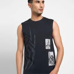 sf jeans by pantaloons Cotton Graphic Sleeveless Vest image 1
