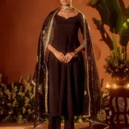 fiorra Women Embroidered Anarkali Kurta Set-picture-38