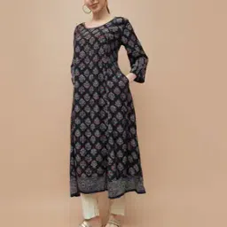 melange by lifestyle Women Floral Print A-Line Kurta-picture-33