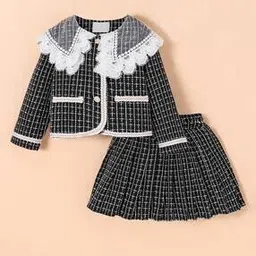 hopscotch Girls Checks Skirt with Top-picture-10