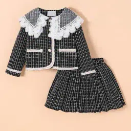 hopscotch Girls Checks Skirt with Top image 1
