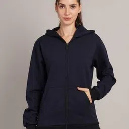 lecowar Women Regular Fit Zip-Front Hoodie with Ribbed Hem -picture-11