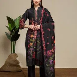 fashor Floral Printed Embroidered Kurta with Pant & Dupatta-picture-32