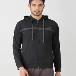 black panther Men Striped Zip-Front Hoodie -picture-53
