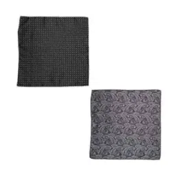 the tie hub Men Pack of 2 Paisley Print Pockets Square -picture-13