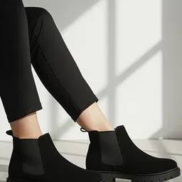 carlton london Women Ankle-Length Boots with Elasticated Side Panel-picture-10