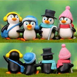 Pack Of 4 Cute Mini Winter Penguin Figurines Miniature Decorations-image-96