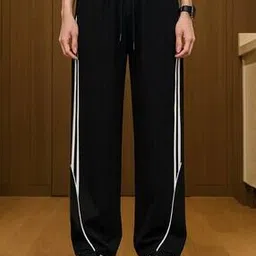 jump cuts Men Striped Mid-Rise Track Pants-picture-32