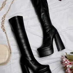 flat n heels Women Knee-Length Boots with Zip Fastening-picture-14