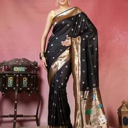 mbz.in by meena bazaar Women Printed Saree with Contrast Border-picture-11