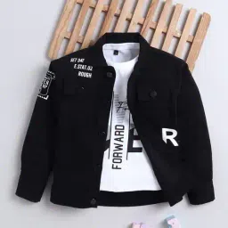 ministitch Boys Graphic Print Denim Jacket with T-Shirt image 1