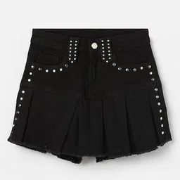 fame forever by lifestyle Girls Studded Denim Skort-picture-35