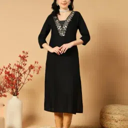 nyrika Women Embroidered A-Line Kurti image 1