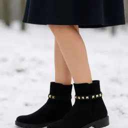 snastaa Women Ankle-Length Boots with Suede upper image 1