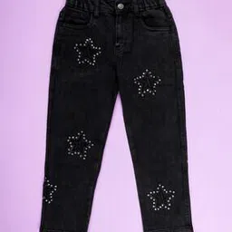 kiddopanti Girls Patch-work Mid-Rise Straight Jeans-picture-23