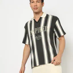 yousta Men Striped Relaxed Fit Polo T-Shirt image 1