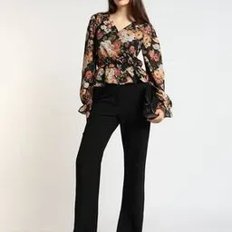 outryt by azorte Wrap Peplum Top with Full Sleeves-picture-20