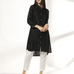 Women Striped A-Line Kurta-image-5