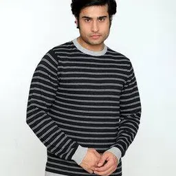 pure knits Men Flat Knit Round Neck Striped T-Shirt-picture-19